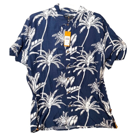 Margaritaville Casual Button Down Collared Men's Shirt Insignia Blue Palm Sz XL - Picture 1 of 4